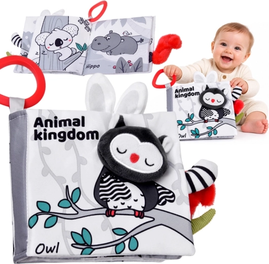 Libro sensoriale ad alto contrasto con animaletti