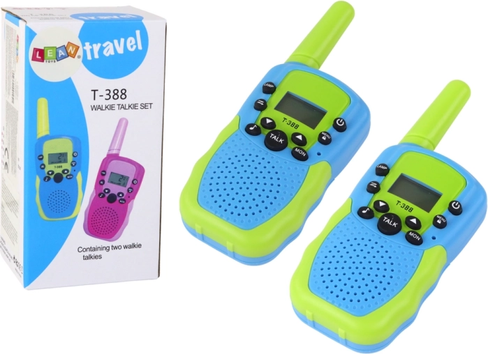 Ricetrasmittente a onde corte blu-verde con portata di 3 km per bambini