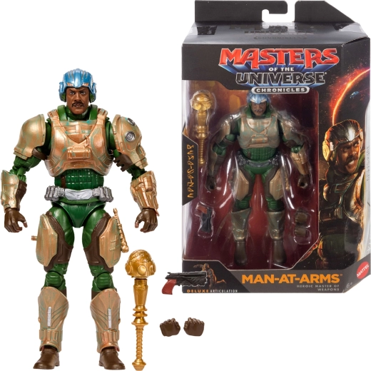 Statuetta Mattel Masters of the Universe Chronicles Man-at-Arms 17 cm con accessori