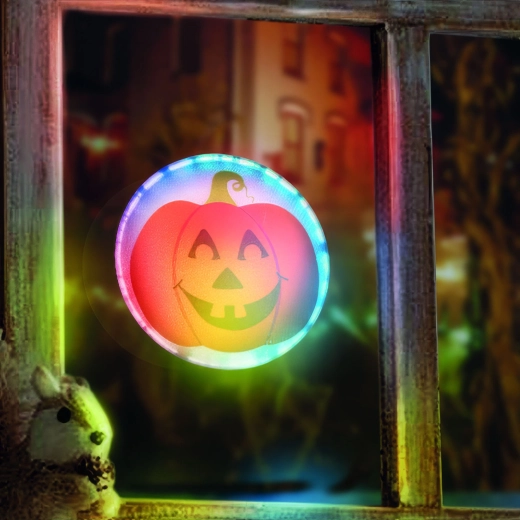 Decorazione LED adesiva a forma di zucca per Halloween RGB
