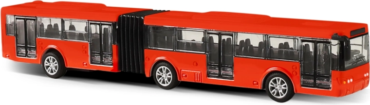 Autobus urbano articolato in metallo – rosso, 18 cm