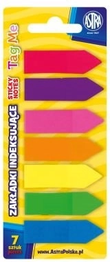 Segnalibri indicizzatori autoadesivi ASTRA, 7 colori, 45 × 12 mm
