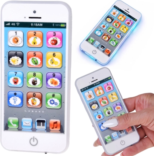 Telefono interattivo per bambini in stile smartphone con 8 modalità, luce, suoni e ricarica USB