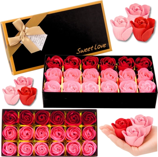 Flower box regalo con rose profumate, rosa e rosso – 18 pz