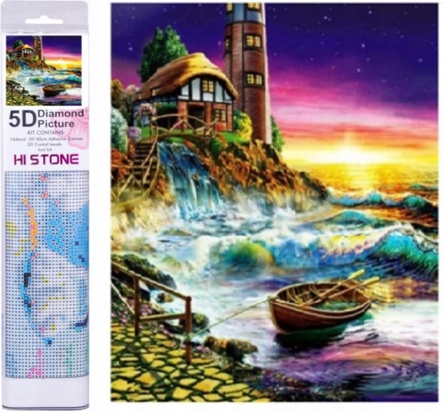 Pittura diamantata Costa tempestosa 30 × 40 cm