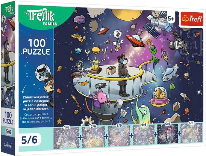 Puzzle 100 pezzi Treflik: Bert nello spazio
