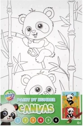 Dipinto con i numeri su tela Panda 30 × 19 cm