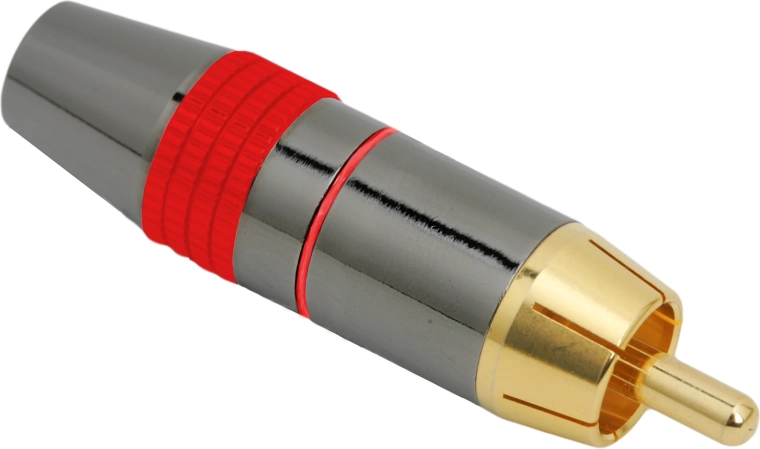 Connettore RCA dorato con anello di identificazione argentato