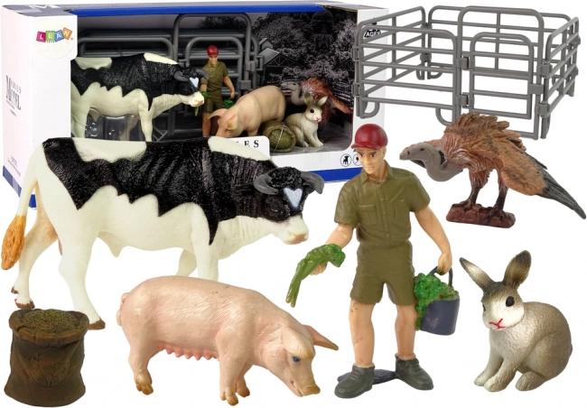 Grande set di figure animali fattoria