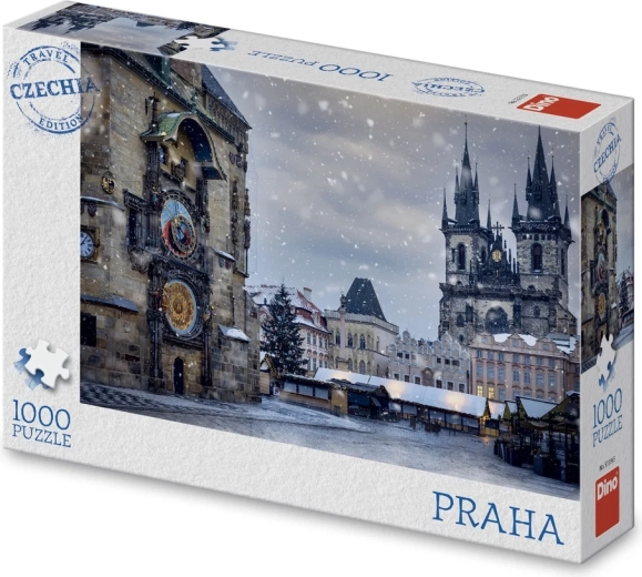 Dino puzzle edizione turistica Repubblica Ceca: orologio astronomico invernale 1000 pezzi