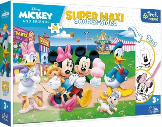 Puzzle 24 pezzi SUPER MAXI Mickey al parco divertimenti