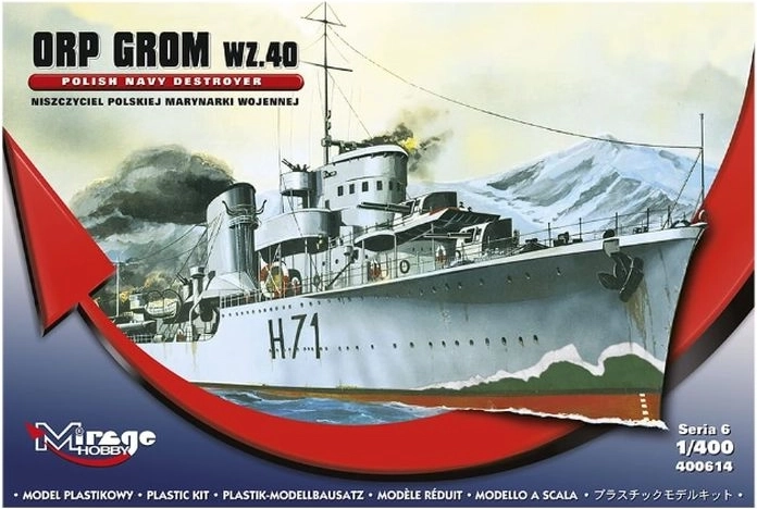 Kit di modellismo navale Mirage ORP Grom WZ40 S06