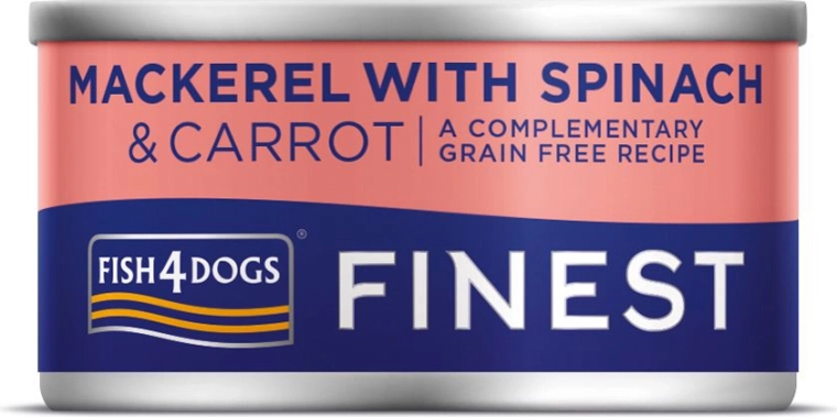 Scatoletta per cani con sgombro, carote e spinaci 85 g