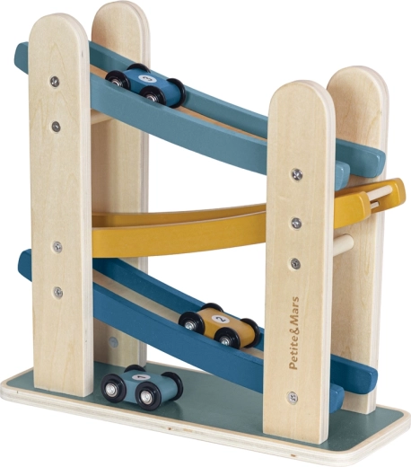Petite&Mars pista da corsa in legno Milky Way Wood of Mars, Cosmic Blue, 18m+