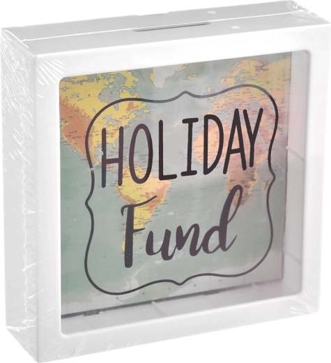Salvadanaio in plastica (UH) con motivo mappa Holiday 15 × 5 × 15 cm