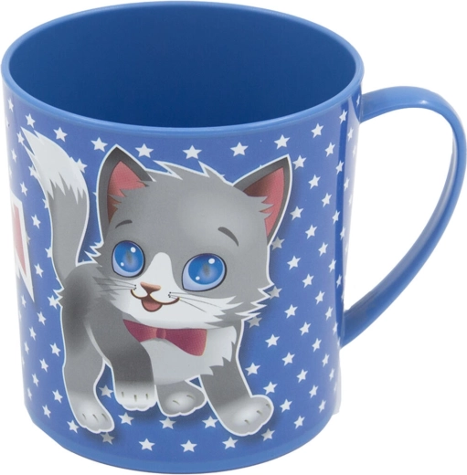 Tazza per bambini in plastica 380 ml con stampa – rosa o blu