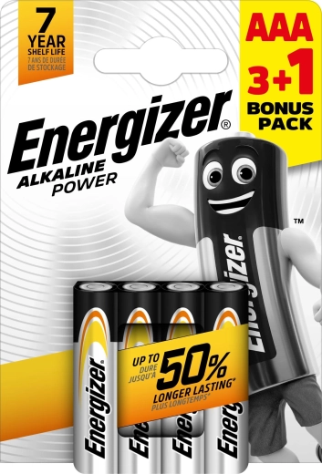 Batterie alcaline AAA Energizer Alkaline Power 3+1 gratis