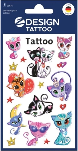 Tatuaggio temporaneo per bambini con motivo di gatti