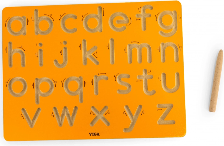 Tavola per esercitarsi a scrivere lettere minuscole Viga