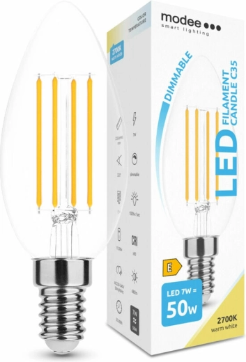 Lampadina LED a candela C35 7 W E14 806 lm bianco caldo, dimmerabile