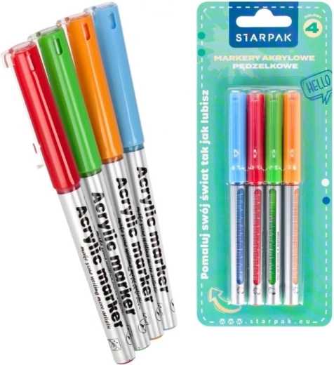 Pennarelli acrilici a pennello – set da 4 colori