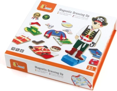 VIGA gioco magnetico in legno per vestirsi – ragazzo, 8 personaggi