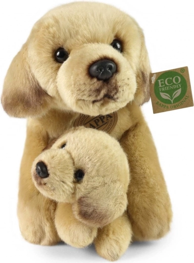 rappa labrador di peluche con cucciolo sdraiato 25 cm eco‑friendly