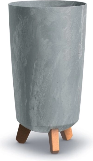 vaso portafiori slim con effetto cemento 19,5 cm, grigio