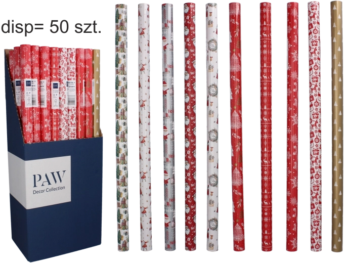 Carta regalo natalizia decorativa 200 × 70 cm, mix di motivi