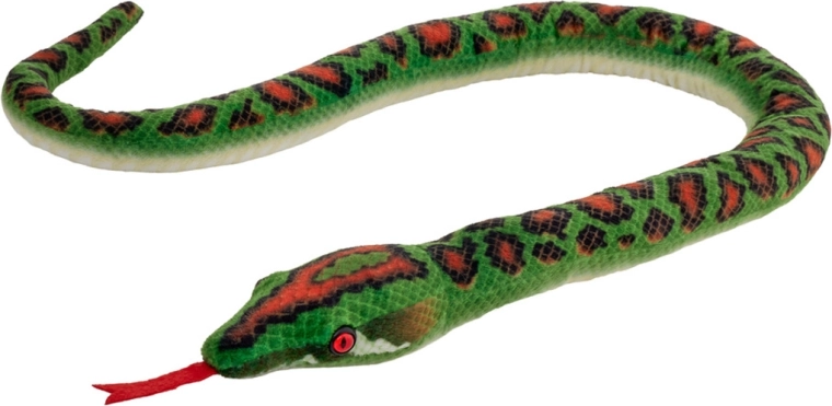 Serpente di peluche verde maculato 100 cm