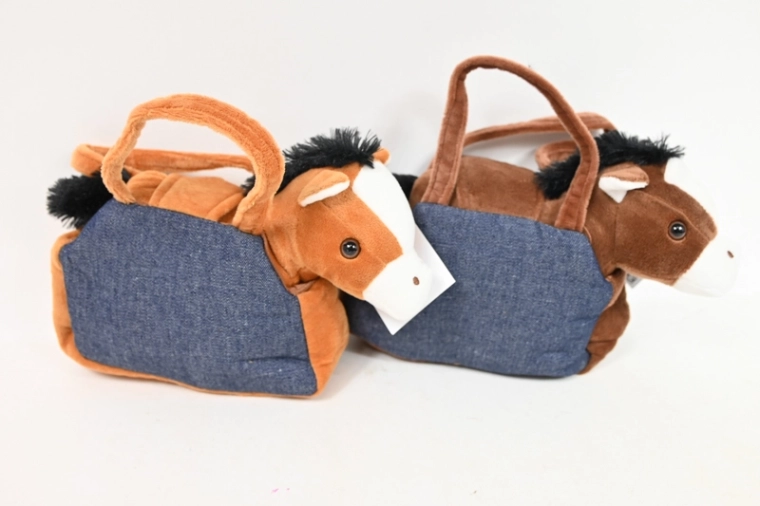 Cavallino di peluche in borsetta di jeans - 1 pezzo