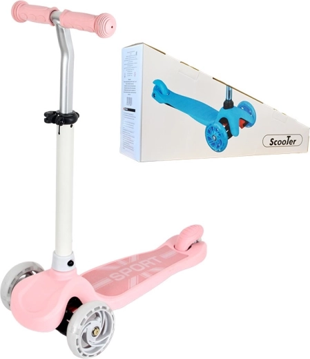 Monopattino triciclo per bambini con ruota luminosa – rosa