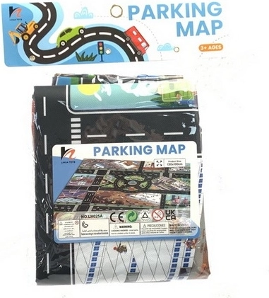 Tappeto da gioco città con strade e segnali stradali 130 × 100 cm