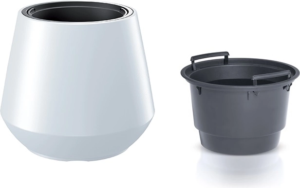 Vaso con inserto HEOS bianco 39,5 cm