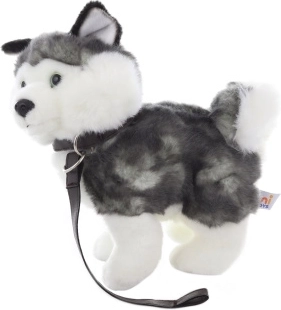 Husky di peluche con guinzaglio 25 cm