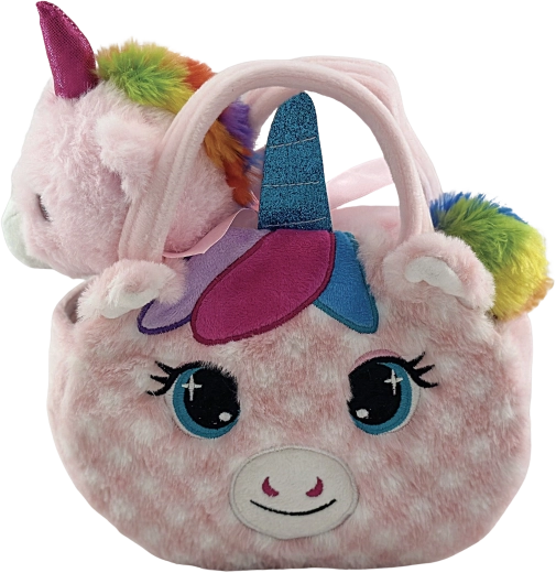 Borsetta di peluche gattina con unicorno Celeste