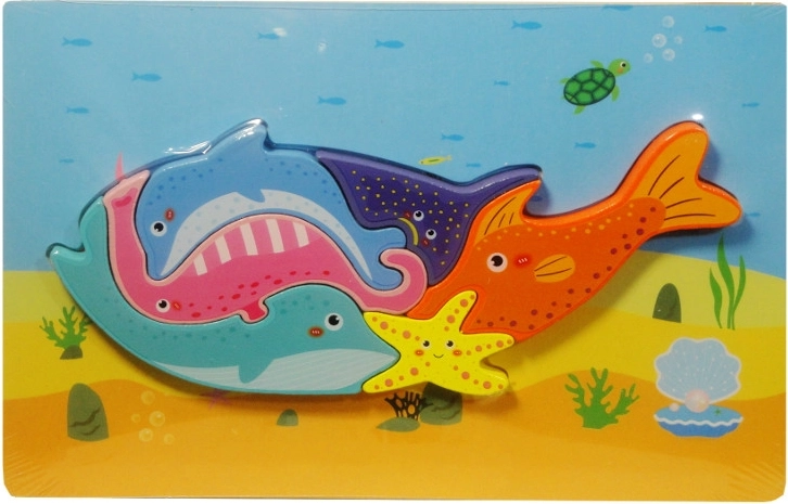 Puzzle in legno balena – animaletti del mare per bambini