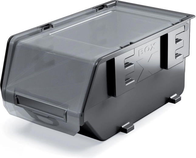 Scatola portaoggetti in plastica con coperchio richiudibile 3,6 l, nera, 237 × 159 × 118 mm