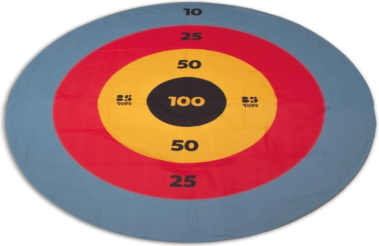 Gioco di lancio con dischi e bersaglio colorato