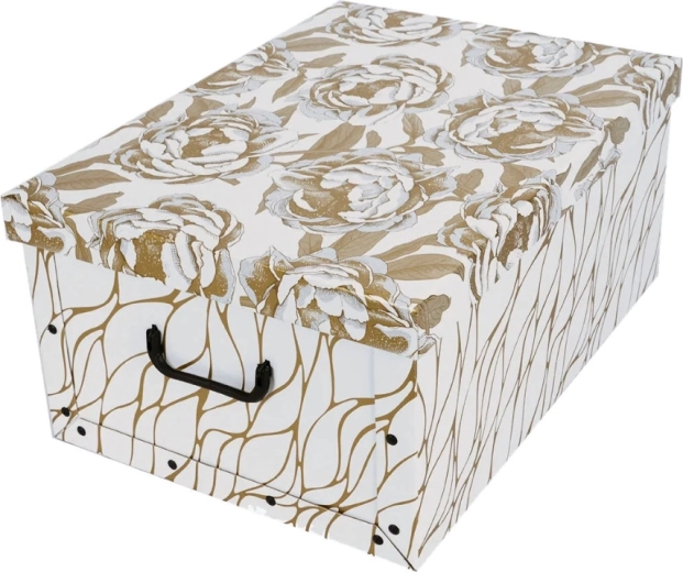 Scatola portaoggetti in cartone Maxi Peonie dorate
