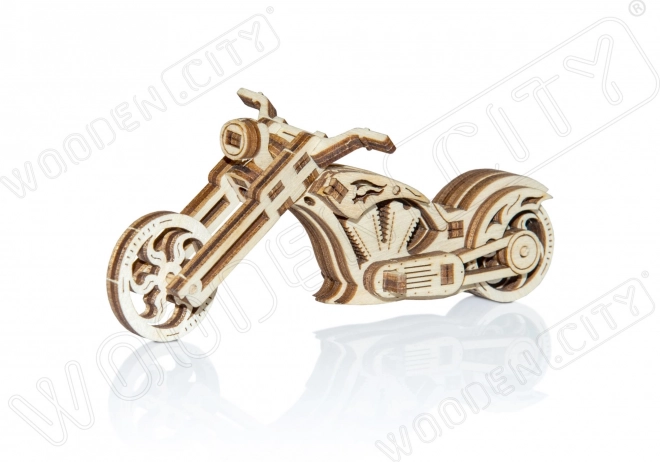 Puzzle 3D in legno moto CHOPPER – mini modello, 22 pezzi