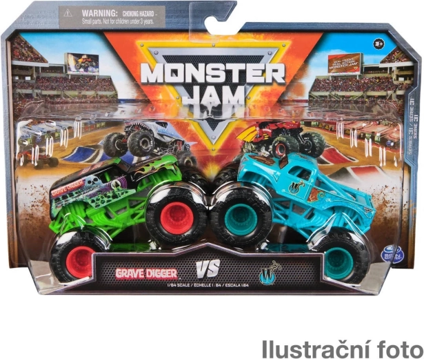 Monster Jam monster truck metallici in scala 1:64, 2 pezzi