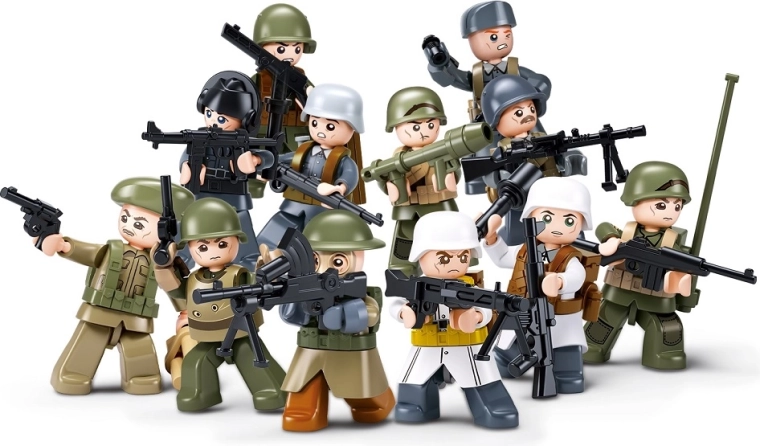 Sluban Army figurina di soldato della Seconda guerra mondiale - 1 pezzo