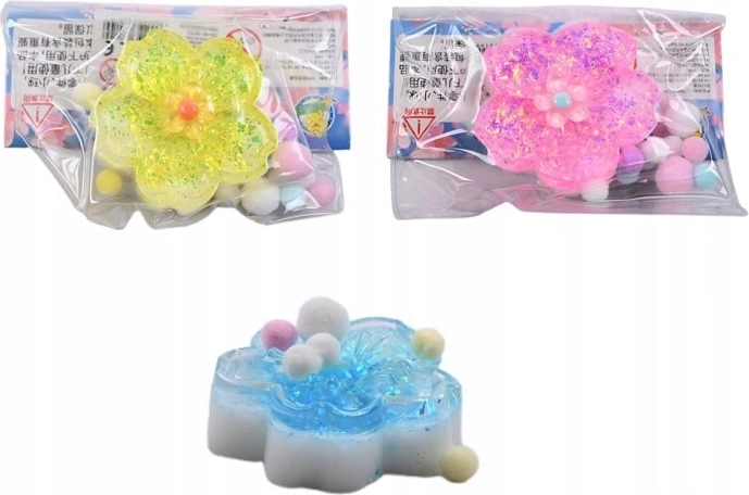 Gioco antistress schiacciabile a forma di fiore (espositore da 12 pz)