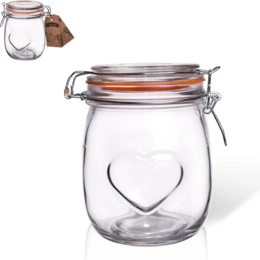 Barattolo in vetro con chiusura a clip Bela cuore 0,75 l