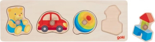Puzzle in legno con incastri I miei giocattoli Goki