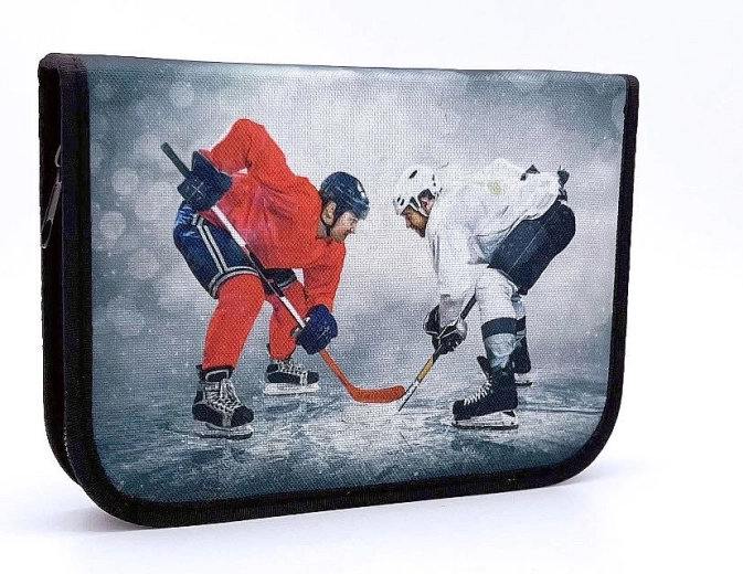 Astuccio CONCORDE hockey su ghiaccio, a un piano con due alette, grigio