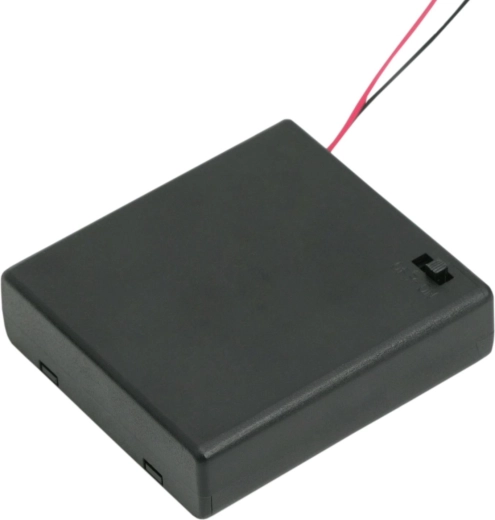 Portabatterie per 4 batterie AA con interruttore e coperchio