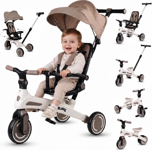 Triciclo per bambini Tiny Bike 5 in 1 che cresce con il bambino – Marrone