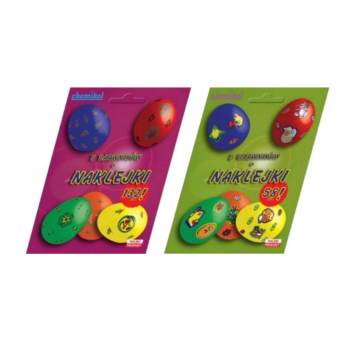 Set pasquale per decorare le uova CHEMIKOL – coloranti alimentari e adesivi